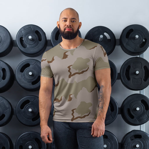 Coffee Stain Desert CAMO Mens Athletic T-Shirt - XS - Shirt