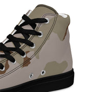 Coffee Stain Desert CAMO Mens High-Top Canvas Shoes