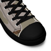 Coffee Stain Desert CAMO Mens High-Top Canvas Shoes