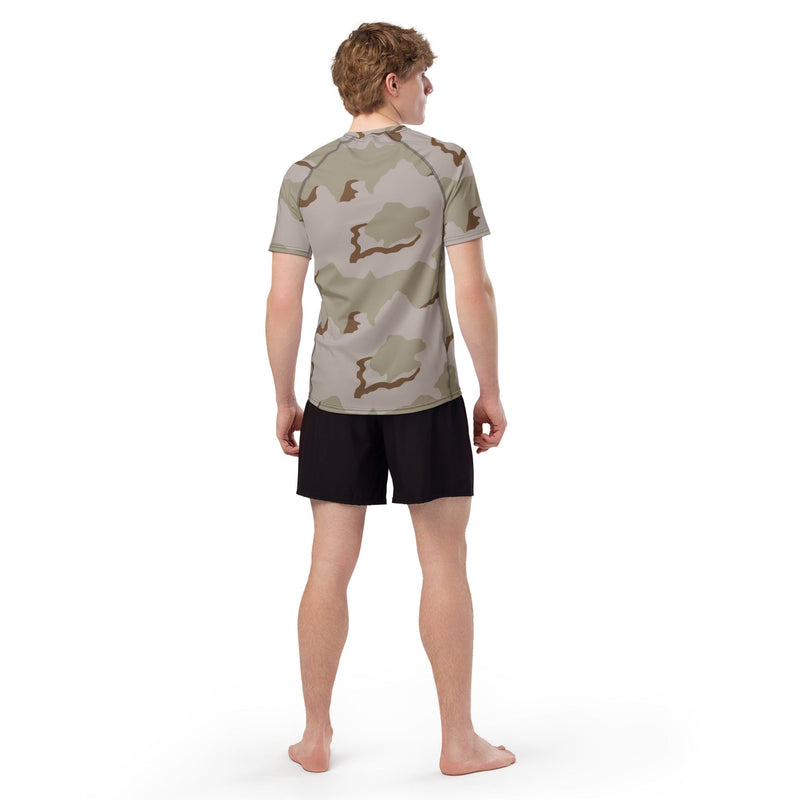Coffee Stain Desert CAMO Mens Short-Sleeve Rash Guard - SS
