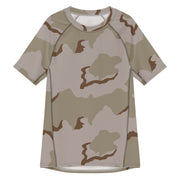Coffee Stain Desert CAMO Mens Short-Sleeve Rash Guard - 2XS - SS