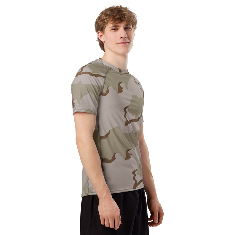 Coffee Stain Desert CAMO Mens Short-Sleeve Rash Guard - SS