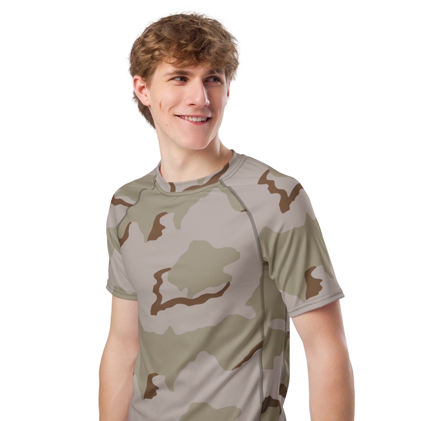 American Coffee Stain Desert Combat Uniform (DCU) CAMO Mens Short-Sleeve Rash Guard - Short-sleeve Guards