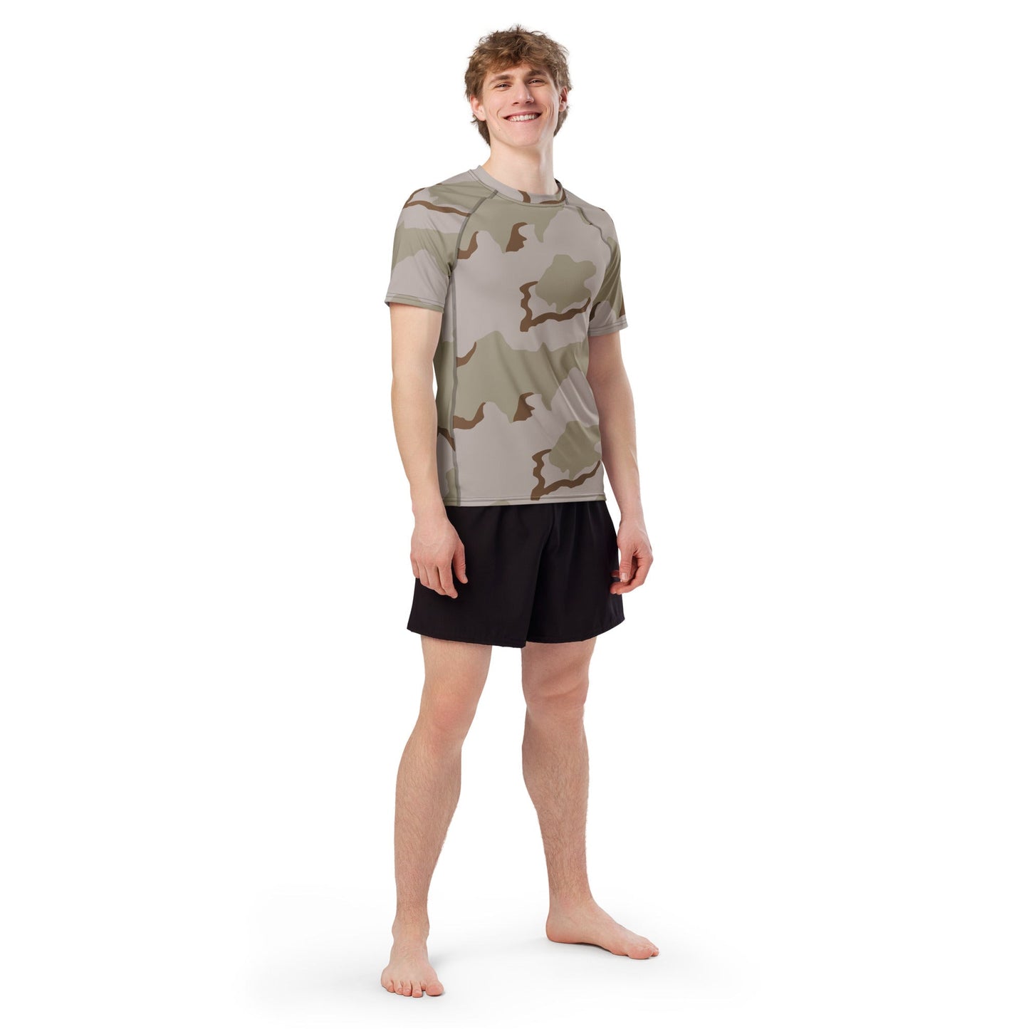 American Coffee Stain Desert Combat Uniform (DCU) CAMO Mens Short-Sleeve Rash Guard - Short-sleeve Guards