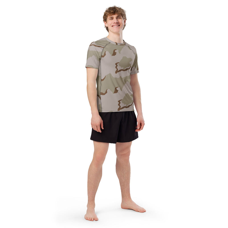 Coffee Stain Desert CAMO Mens Short-Sleeve Rash Guard - SS
