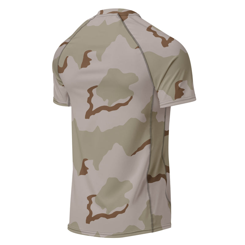Coffee Stain Desert CAMO Mens Short-Sleeve Rash Guard - SS