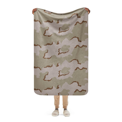American Coffee Stain Desert Combat Uniform (DCU) CAMO Sherpa Blanket - 37″×57″