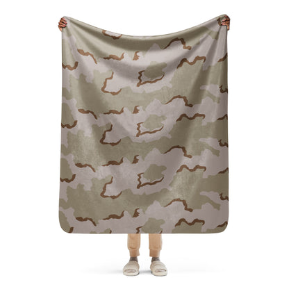 American Coffee Stain Desert Combat Uniform (DCU) CAMO Sherpa Blanket - 50″×60″