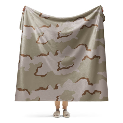 American Coffee Stain Desert Combat Uniform (DCU) CAMO Sherpa Blanket - 60″×80″