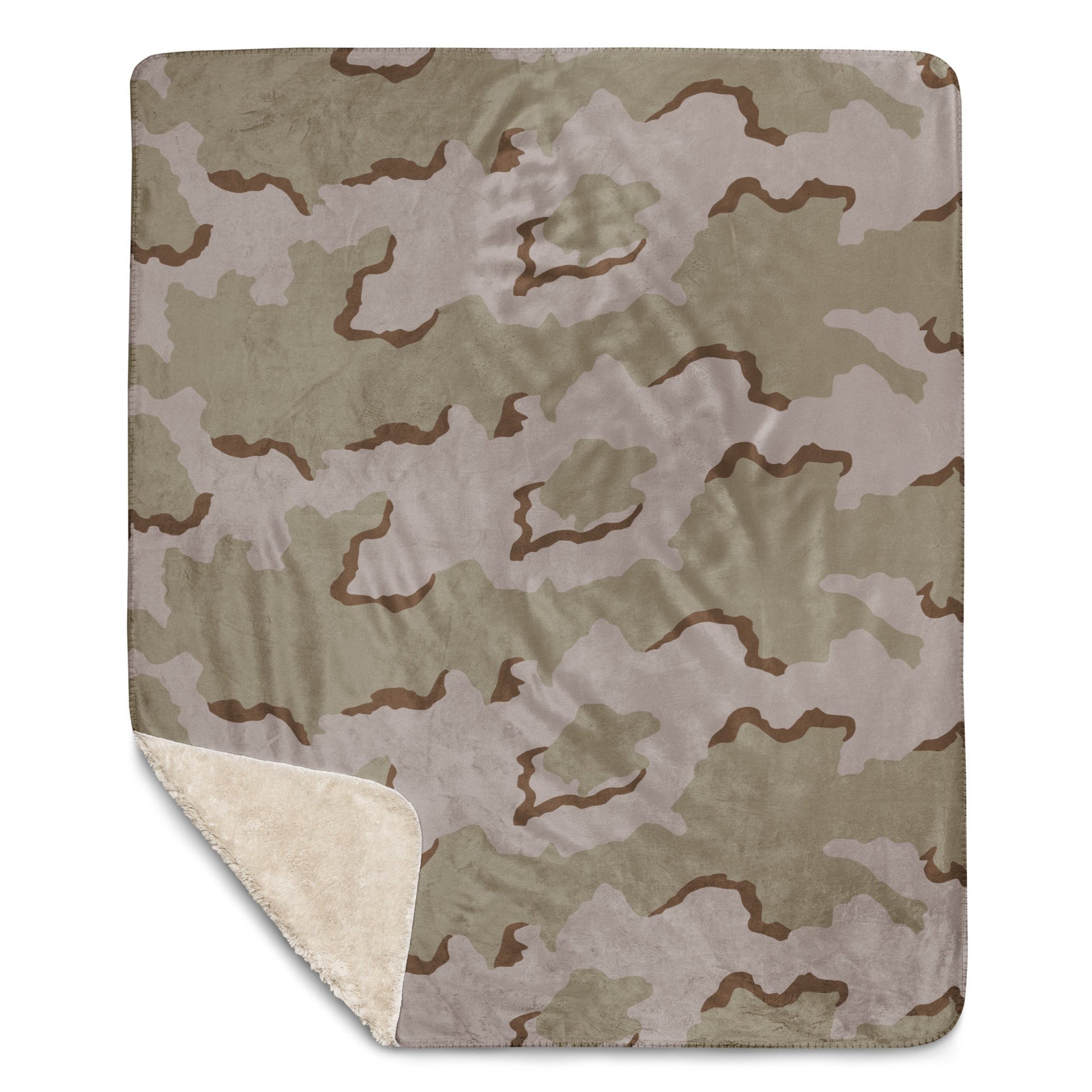 American Coffee Stain Desert Combat Uniform (DCU) CAMO Sherpa Blanket
