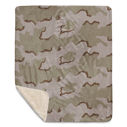 American Coffee Stain Desert Combat Uniform (DCU) CAMO Sherpa Blanket