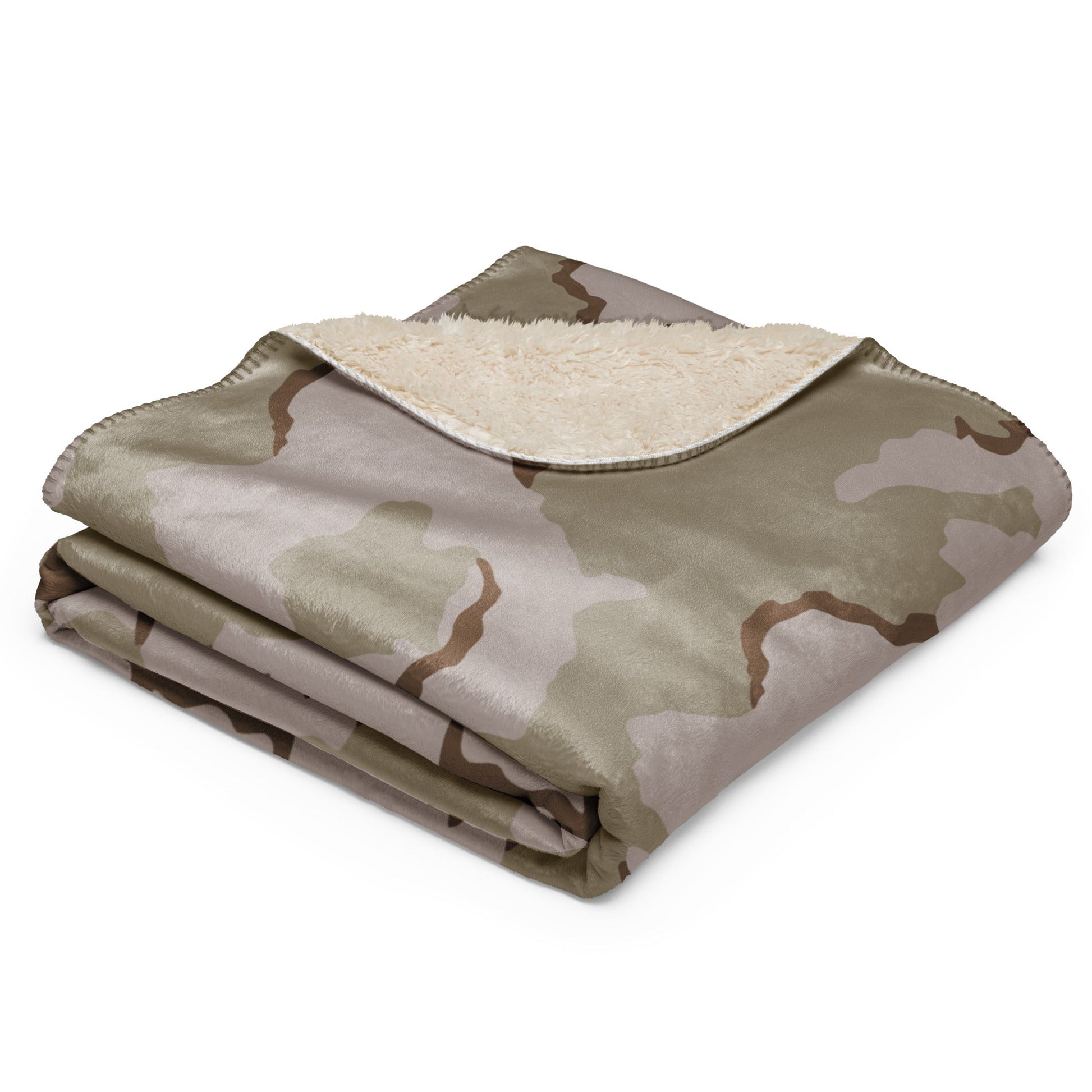 American Coffee Stain Desert Combat Uniform (DCU) CAMO Sherpa Blanket