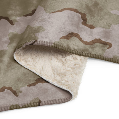 American Coffee Stain Desert Combat Uniform (DCU) CAMO Sherpa Blanket