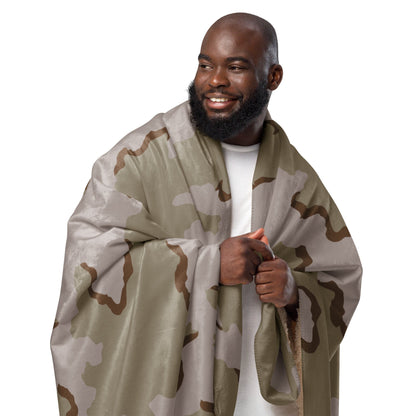American Coffee Stain Desert Combat Uniform (DCU) CAMO Sherpa Blanket