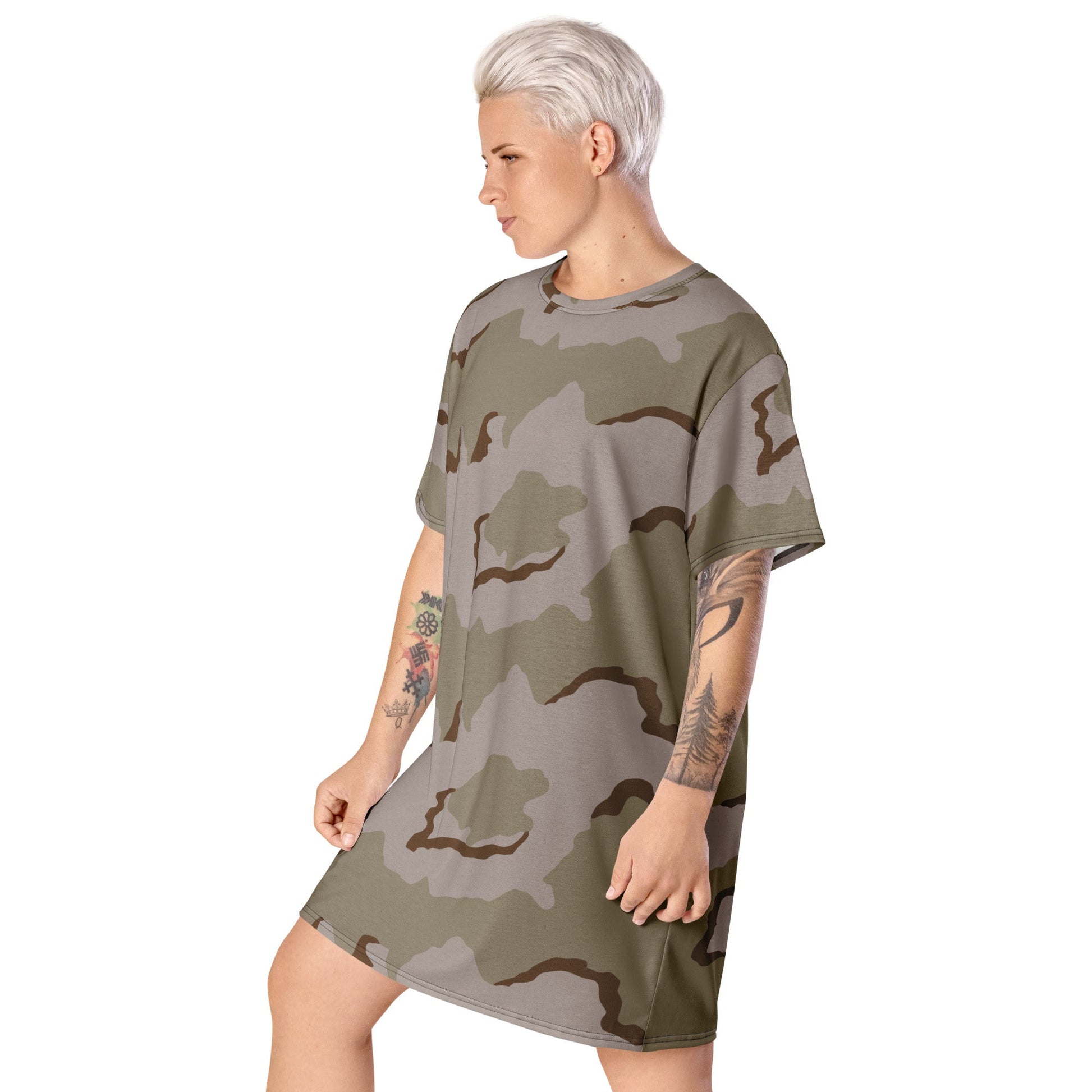 American Coffee Stain Desert Combat Uniform (DCU) CAMO T-shirt dress - Womens T-Shirt Dresses