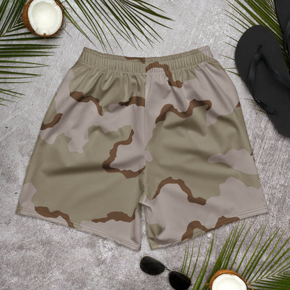 American Coffee Stain Desert Combat Uniform (DCU) CAMO Unisex Athletic Long Shorts