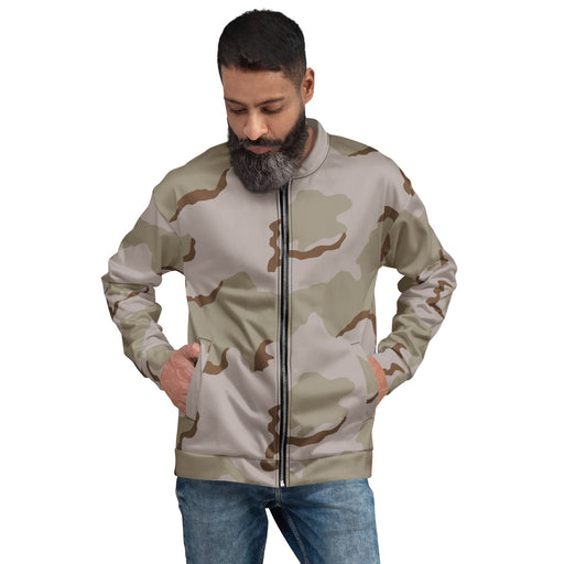 Coffee Stain Desert CAMO Unisex Bomber Jacket - XS