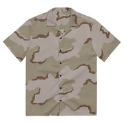 Coffee Stain Desert CAMO Unisex Short-Sleeve Button Shirt - 2XS - Button-Up