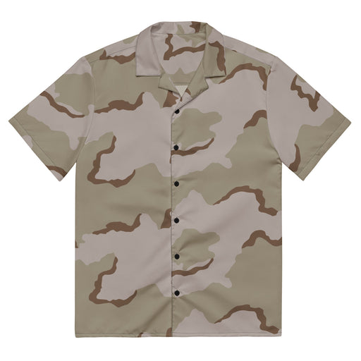 Coffee Stain Desert CAMO Unisex Short-Sleeve Button Shirt - 2XS - Button-Up