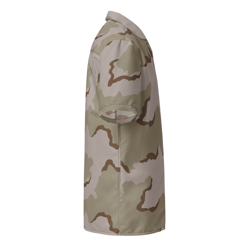 Coffee Stain Desert CAMO Unisex Short-Sleeve Button Shirt - Button-Up