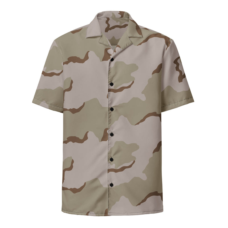 Coffee Stain Desert CAMO Unisex Short-Sleeve Button Shirt - Button-Up