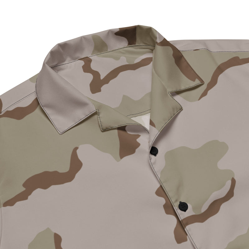 Coffee Stain Desert CAMO Unisex Short-Sleeve Button Shirt - Button-Up