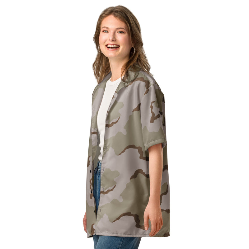 Coffee Stain Desert CAMO Unisex Short-Sleeve Button Shirt - Button-Up