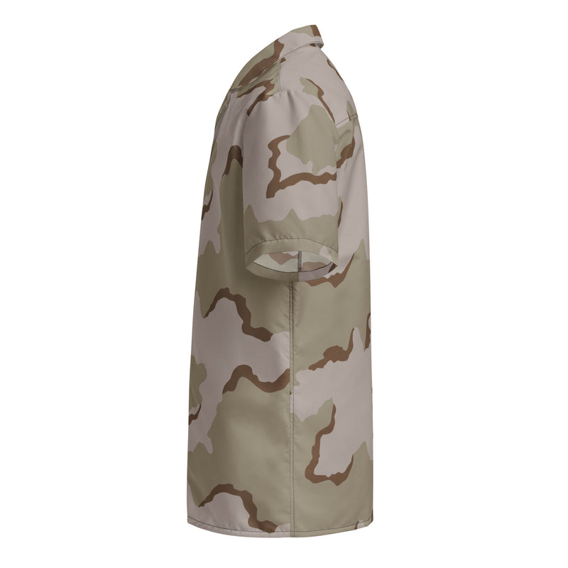 Coffee Stain Desert CAMO Unisex Short-Sleeve Button Shirt - Button-Up
