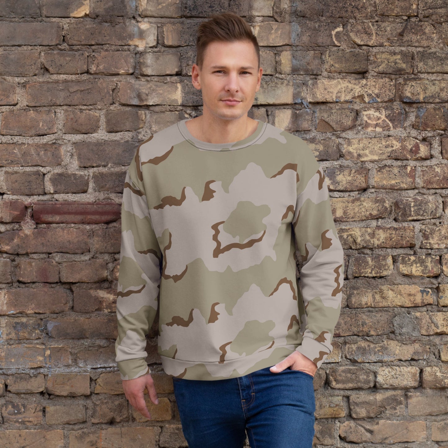 American Coffee Stain Desert Combat Uniform (DCU) CAMO Unisex Sweatshirt - XS