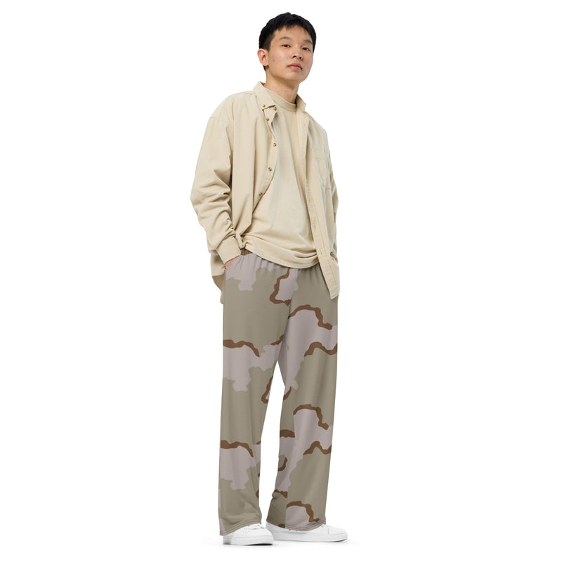 Coffee Stain Desert CAMO Unisex Wide-Leg Leisure Pants - Pant