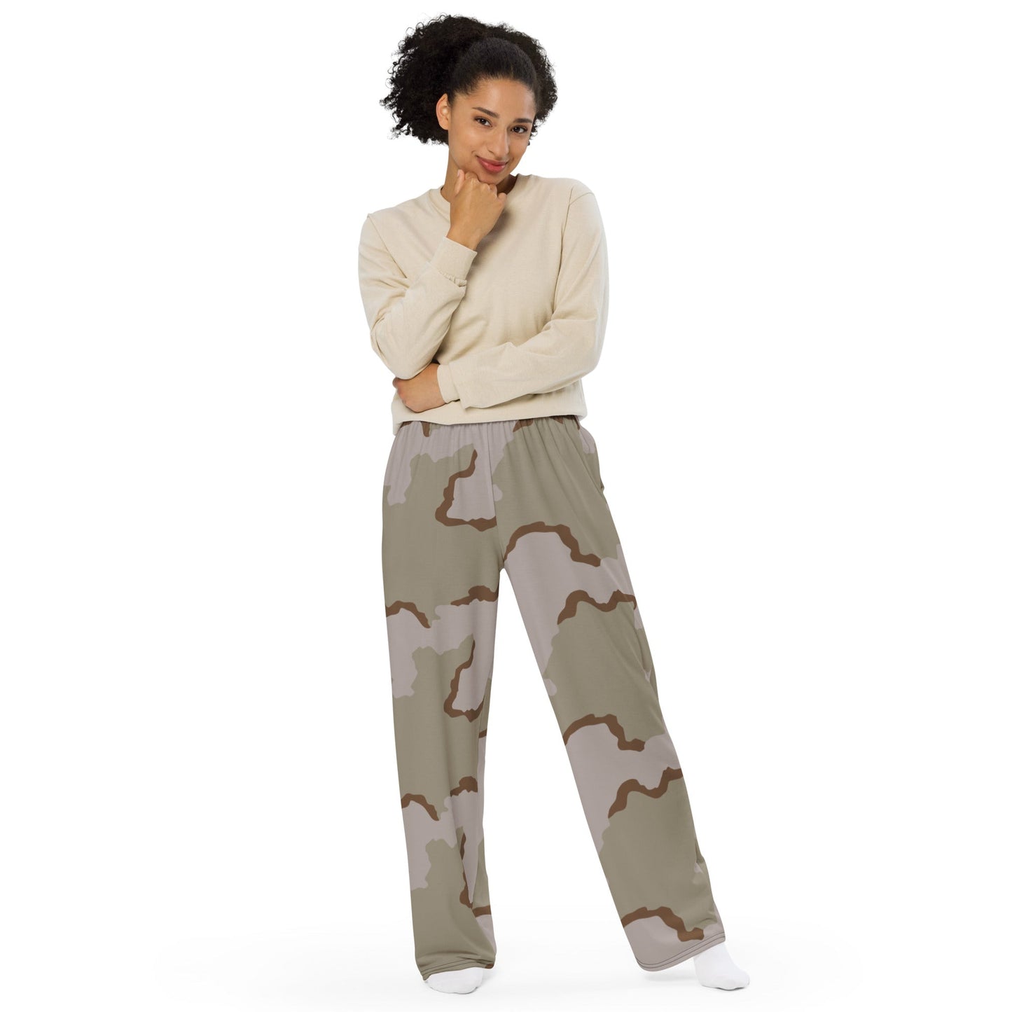 American Coffee Stain Desert Combat Uniform (DCU) CAMO unisex wide-leg pants - Wide-leg Pants