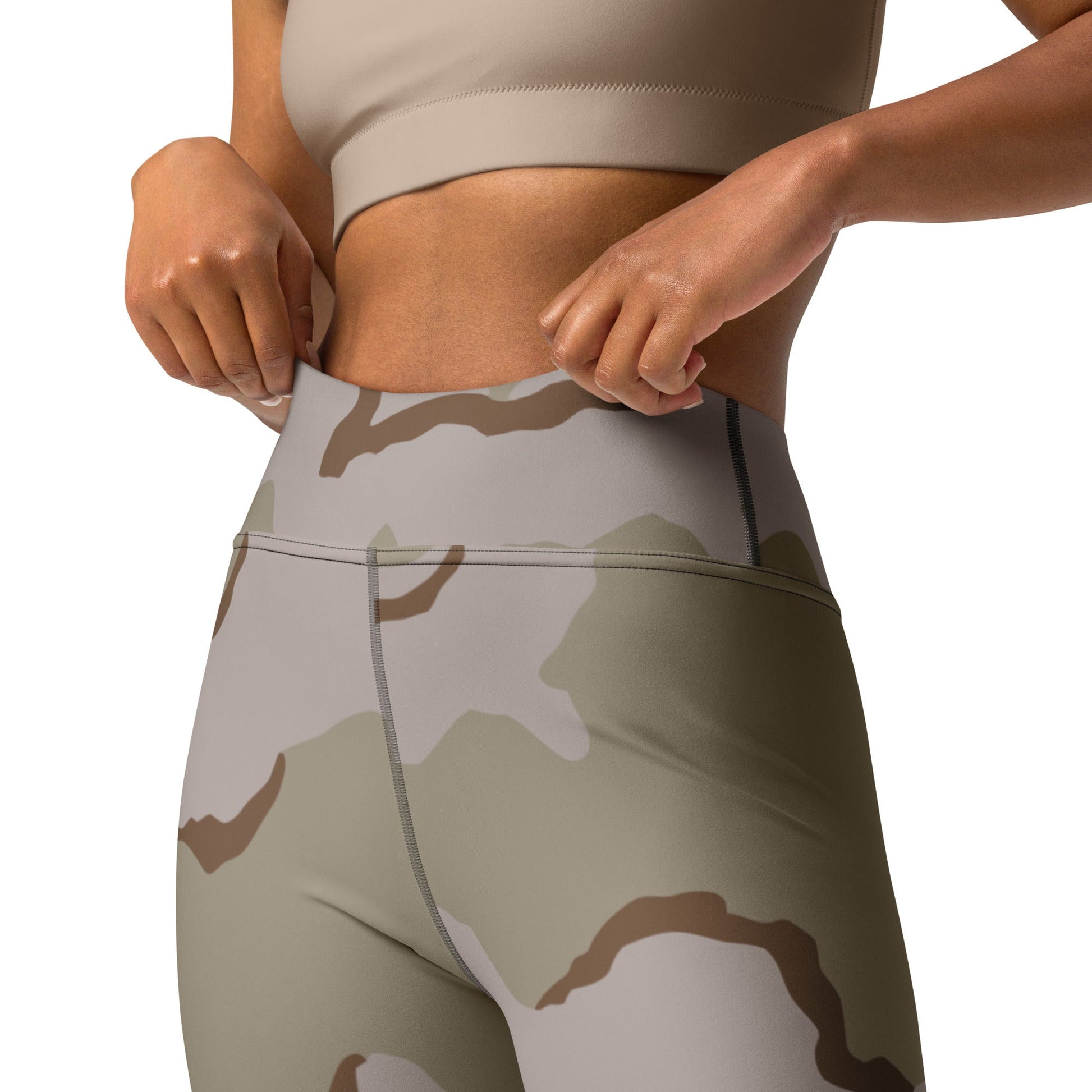 American Coffee Stain Desert Combat Uniform (DCU) CAMO Yoga Leggings - Womens