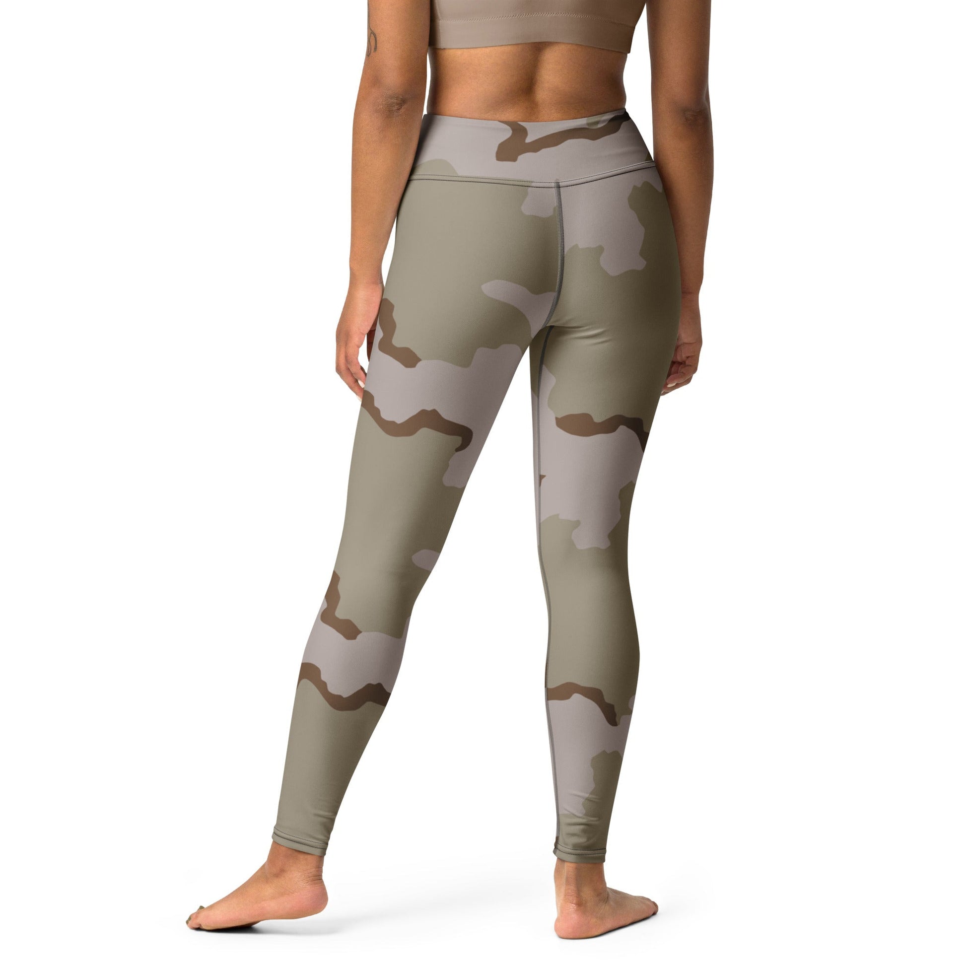 American Coffee Stain Desert Combat Uniform (DCU) CAMO Yoga Leggings - Womens