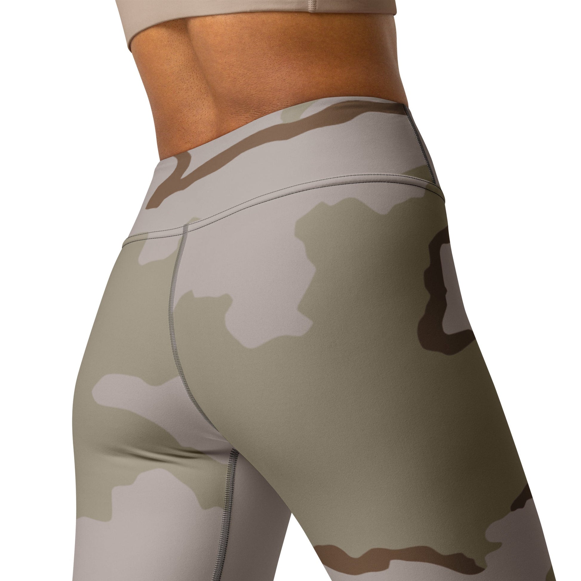 American Coffee Stain Desert Combat Uniform (DCU) CAMO Yoga Leggings - Womens