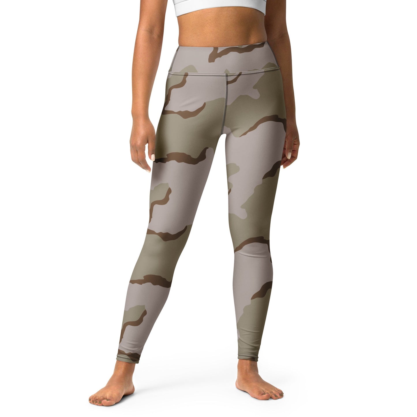 American Coffee Stain Desert Combat Uniform (DCU) CAMO Yoga Leggings - XS - Womens