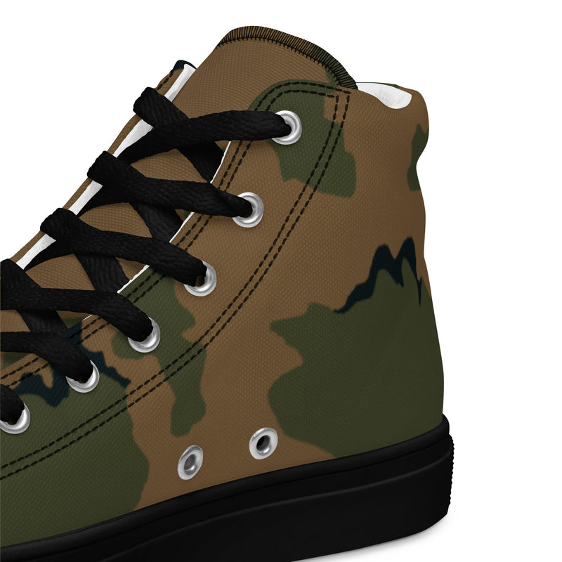 Coffee Stain Mountain CAMO Mens High-Top Canvas Shoes