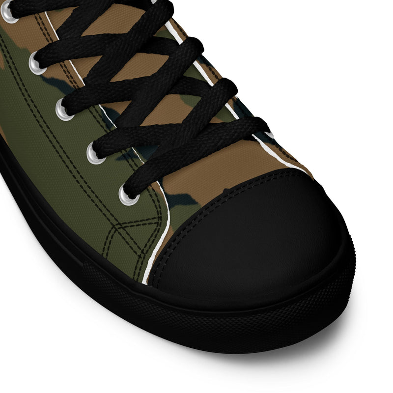 Coffee Stain Mountain CAMO Mens High-Top Canvas Shoes