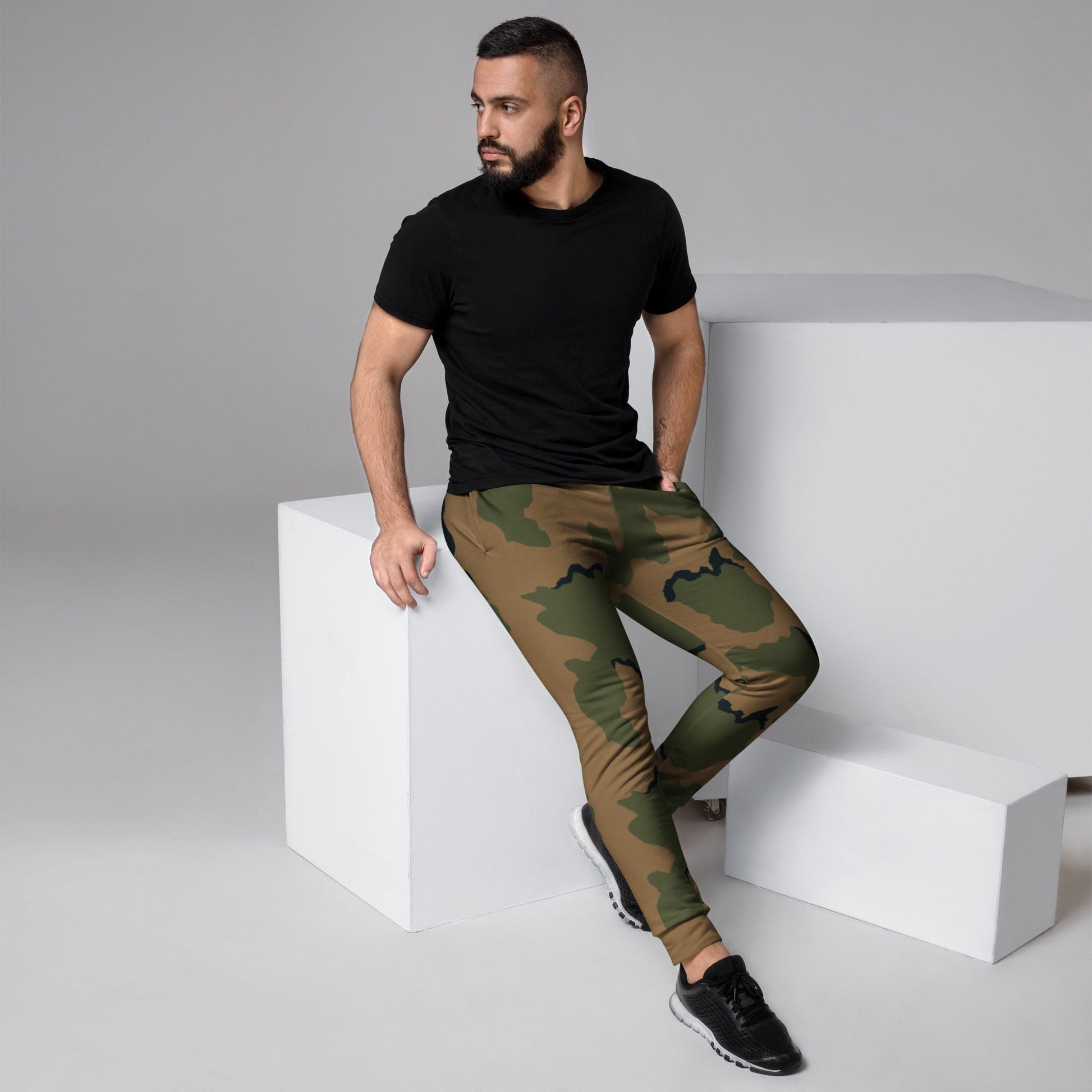 American Coffee Stain Mountain CAMO Mens Joggers - XS