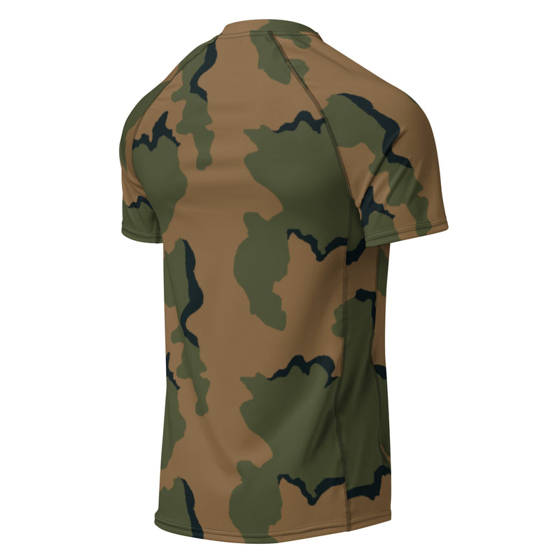 Coffee Stain Mountain CAMO Mens Short-Sleeve Rash Guard