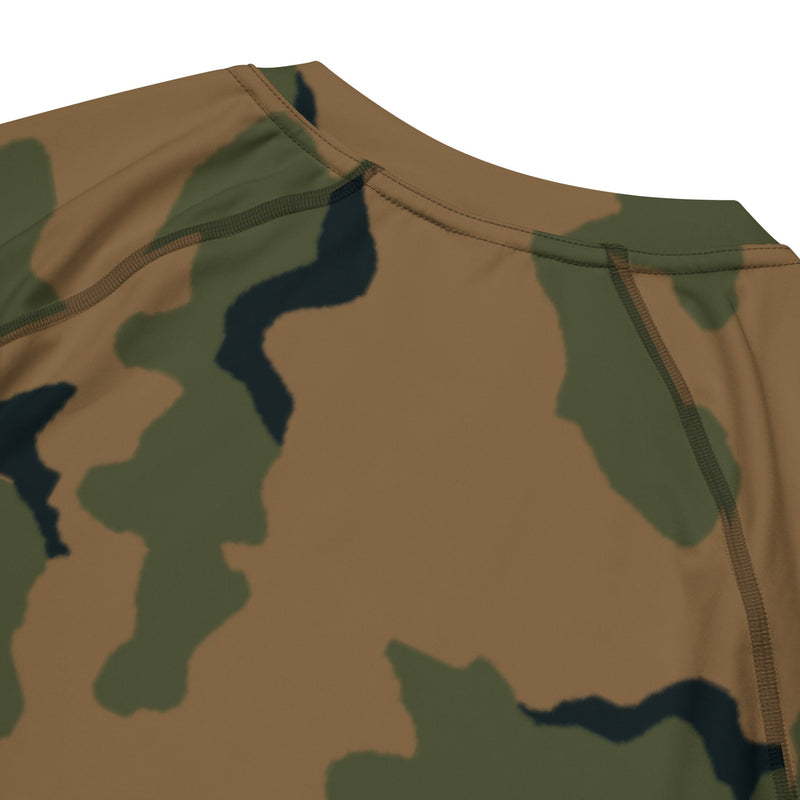 Coffee Stain Mountain CAMO Mens Short-Sleeve Rash Guard