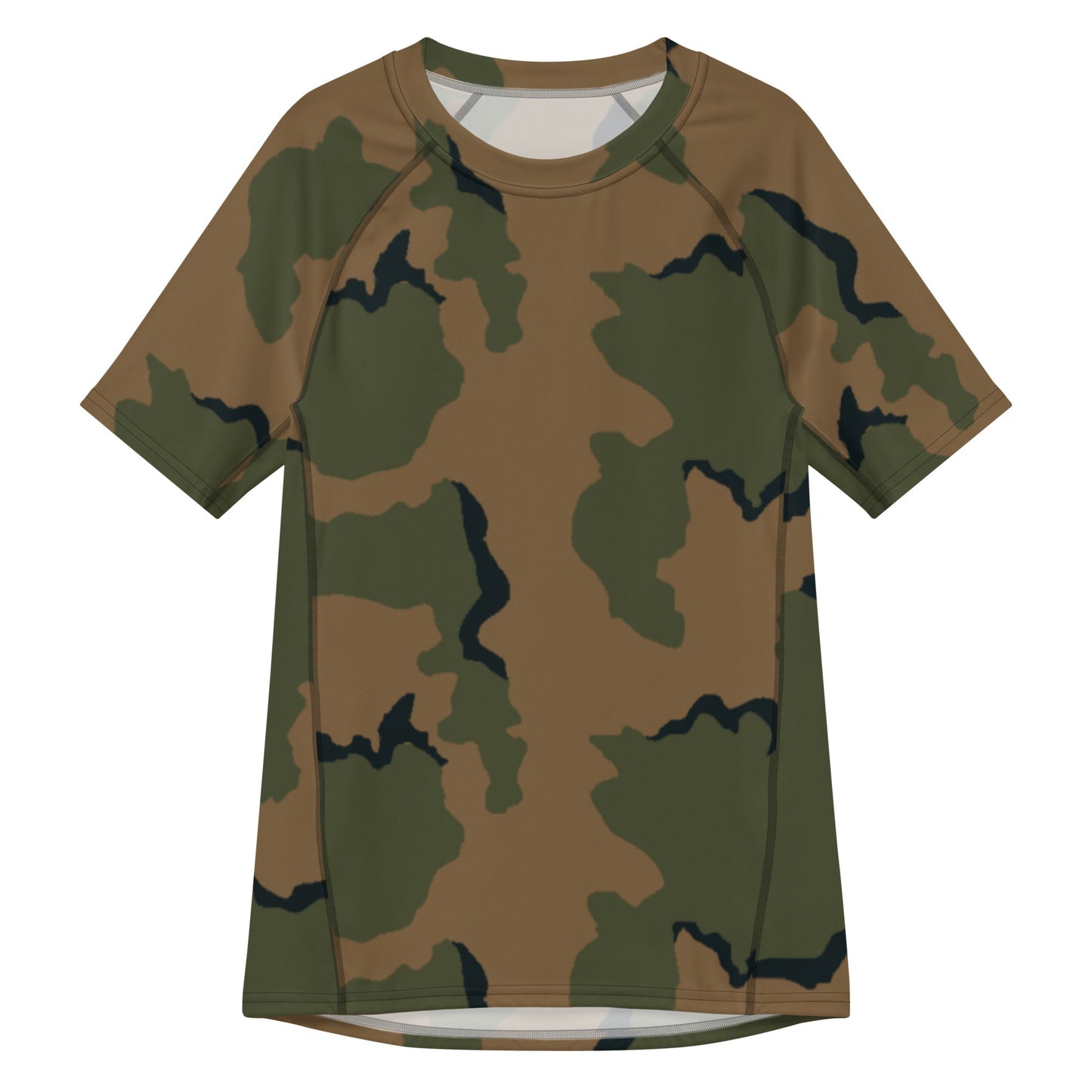 American Coffee Stain Mountain CAMO Mens Short-Sleeve Rash Guard - 2XS - Short-sleeve Guards