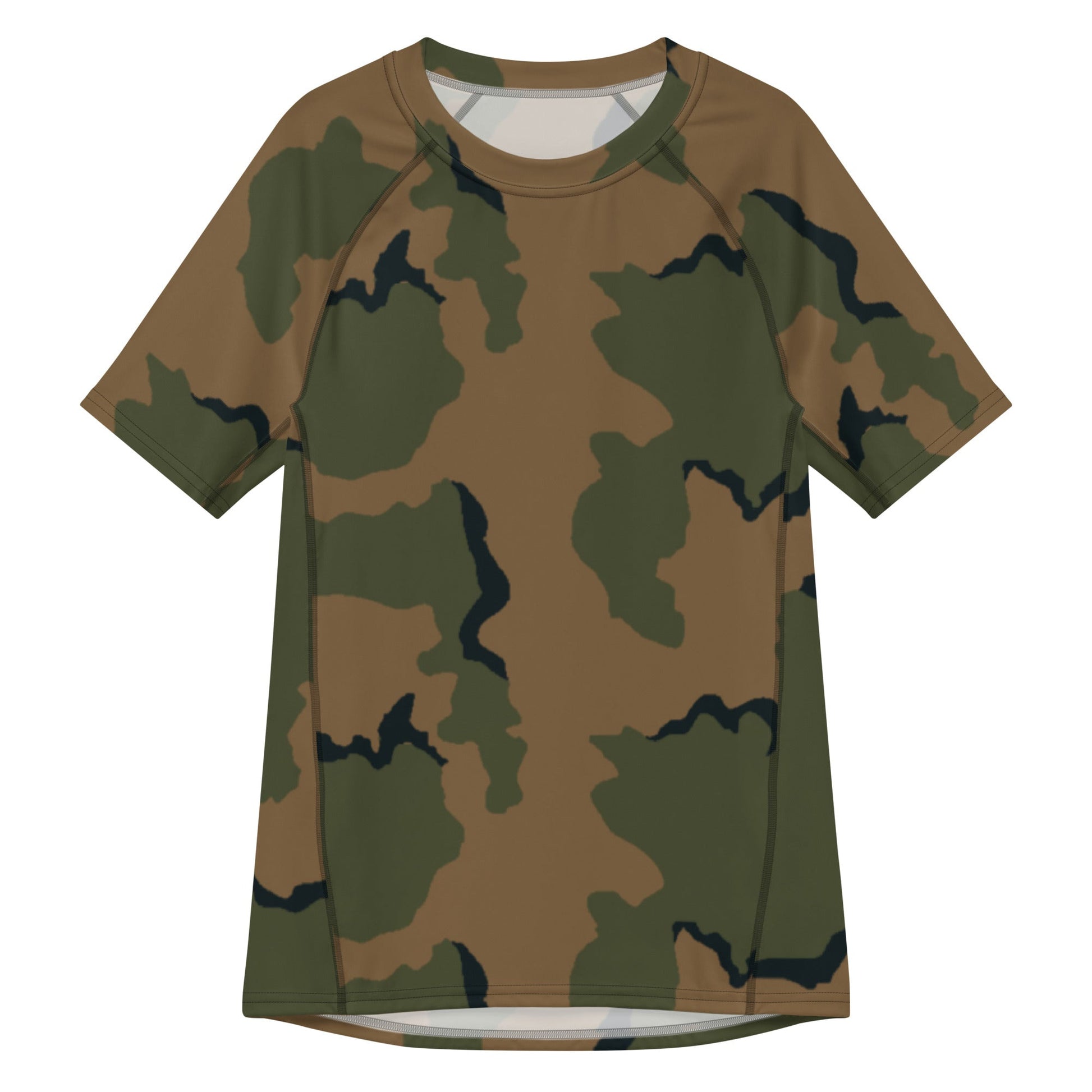 American Coffee Stain Mountain CAMO Mens Short-Sleeve Rash Guard - 2XS - Short-sleeve Guards