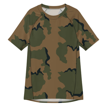 American Coffee Stain Mountain CAMO Mens Short-Sleeve Rash Guard - 2XS - Short-sleeve Guards