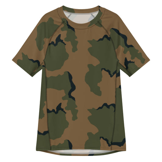 American Coffee Stain Mountain CAMO Mens Short-Sleeve Rash Guard - 2XS - Short-sleeve Guards