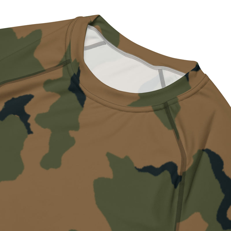 Coffee Stain Mountain CAMO Mens Short-Sleeve Rash Guard