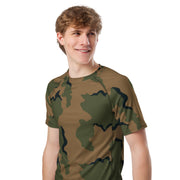 Coffee Stain Mountain CAMO Mens Short-Sleeve Rash Guard