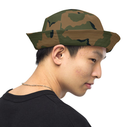 American Coffee Stain Mountain CAMO Reversible Bucket Hat