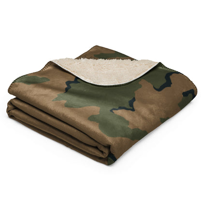 American Coffee Stain Mountain CAMO Sherpa Blanket