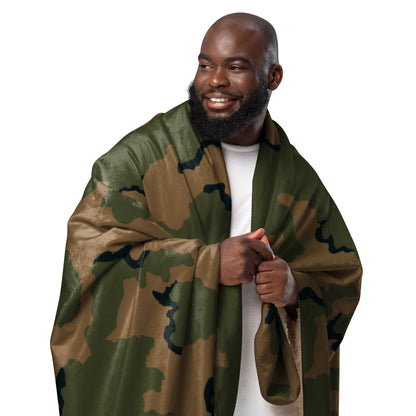American Coffee Stain Mountain CAMO Sherpa Blanket