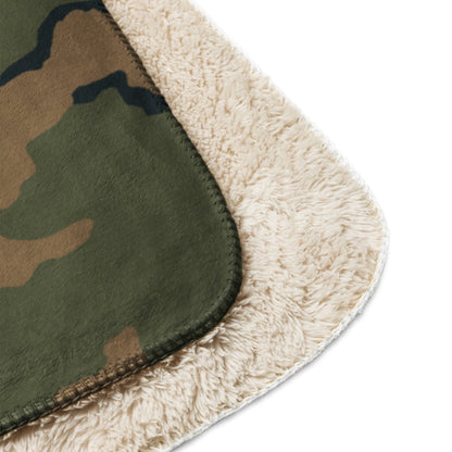 American Coffee Stain Mountain CAMO Sherpa Blanket